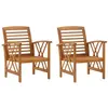 vidaXL Vidaxl Chaises De Jardin Lot De 2 Bois D'acacia Massif