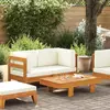 vidaXL Salon de jardin 2 pcs avec coussins blanc crème Bois d'acacia