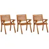 vidaXL Chaises de jardin 3 pcs Bois d'acacia solide