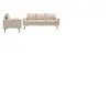 vidaXL Ensemble de canapés 2 pcs Tissu Crème
