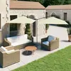 vidaXL Parasol double avec mât en acier Sable 600x300 cm