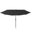 vidaXL Parasol d'extérieur avec LED et mât en métal 400 cm Noir
