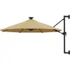 vidaXL Parasol mural avec mât métallique et LED 300 cm Taupe