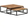 vidaXL Tables basses gigognes 2 pcs Bois d'acacia massif