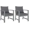 vidaXL Chaises de jardin 2 pcs avec coussins gris foncé Bois d'acacia