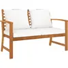 vidaXL Banc de jardin avec coussin crème 120 cm Bois solide d'acacia