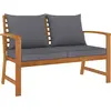 vidaXL Banc de jardin et coussin gris foncé 120cm Bois solide d'acacia