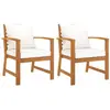 vidaXL Chaises de jardin 2 pcs avec coussin crème Bois d'acacia massif
