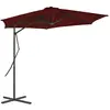 vidaXL Parasol d'extérieur avec mât en acier Rouge bordeaux 300x230 cm