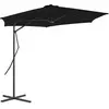 vidaXL Vidaxl Parasol De Jardin Avec Mât En Acier Noir 300x230 Cm