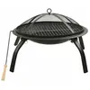 vidaXL Foyer et barbecue avec tisonnier 2 en 1 56x56x49 cm Acier
