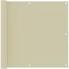 vidaXL Écran de balcon Crème 90x500 cm Tissu Oxford