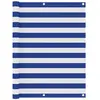 vidaXL Écran de balcon Blanc et bleu 120x300 cm Tissu Oxford