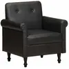 vidaXL Chaise cabriolet noir cuir véritable