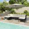 vidaXL Salon de jardin 6 pcs avec coussins Résine tressée Noir