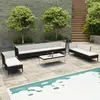 vidaXL Salon de jardin 10 pcs avec coussins Résine tressée Noir