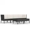 vidaXL Salon de jardin 6 pcs avec coussins Résine tressée Noir