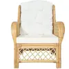 vidaXL Canapé avec coussin Rotin naturel et lin