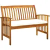 vidaXL Banc de jardin avec coussins 119 cm Bois solide d'acacia