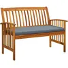 vidaXL Banc de jardin avec coussin 119 cm Bois solide d'acacia