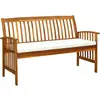 vidaXL Banc de jardin avec coussin 147 cm Bois d'acacia massif