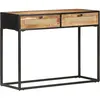 vidaXL Table console 100x35x75 cm Bois de manguier et canne naturelle