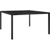 vidaXL Table de jardin 130x130x72 cm Noir Acier et verre