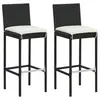 vidaXL Tabourets de bar de jardin et coussins lot de 2 résine tressée