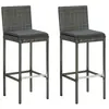 vidaXL Tabourets de bar de jardin et coussins lot de 2 résine tressée