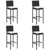 vidaXL Tabourets de bar de jardin et coussins lot de 4 résine tressée