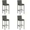vidaXL Tabourets de bar de jardin et coussins lot de 4 résine tressée