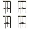 vidaXL Tabourets de bar avec coussins lot de 4 marron résine tressée