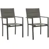 vidaXL Chaises de jardin 2 pcs Textilène et acier Gris et anthracite