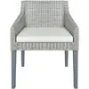 vidaXL Chaise à manger avec coussin Gris Rotin naturel
