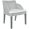 vidaXL Chaise à manger avec coussin Gris Rotin naturel