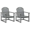 vidaXL Chaises de jardin 2 pcs Gris Bois d'acacia solide