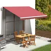 vidaXL Tissu de remplacement pour auvent Bordeaux rouge 4x3,5 m