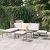 vidaXL Salon de jardin 6 pcs avec coussins Résine tressée Gris