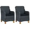 vidaXL Chaises de jardin avec coussins 2 pcs Résine tressée Gris foncé