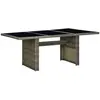 vidaXL Table de jardin Marron Résine tressée et verre trempé