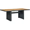 vidaXL Table de jardin Gris foncé Résine tressée et bois d'acacia