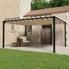 vidaXL Tonnelle avec toit à persienne 3x4 m Taupe Tissu aluminium