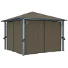 vidaXL Tonnelle avec rideau 300x300 cm Taupe Aluminium