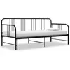 vidaXL Cadre de canapé-lit extensible Noir Métal 90x200 cm