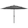 vidaXL Parasol à 3 niveaux avec mât en aluminium Anthracite 3,5 m