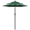 vidaXL Parasol à 3 niveaux avec mât en aluminium Vert 2 m