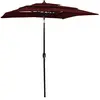 vidaXL Parasol à 3 niveaux avec mât en aluminium Bordeaux 2x2 m