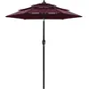 vidaXL Parasol à 3 niveaux avec mât en aluminium Bordeaux 2 m