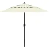 vidaXL Parasol à 3 niveaux avec mât en aluminium Sable 2,5 m