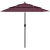 vidaXL Parasol à 3 niveaux avec mât en aluminium Bordeaux 2,5 m